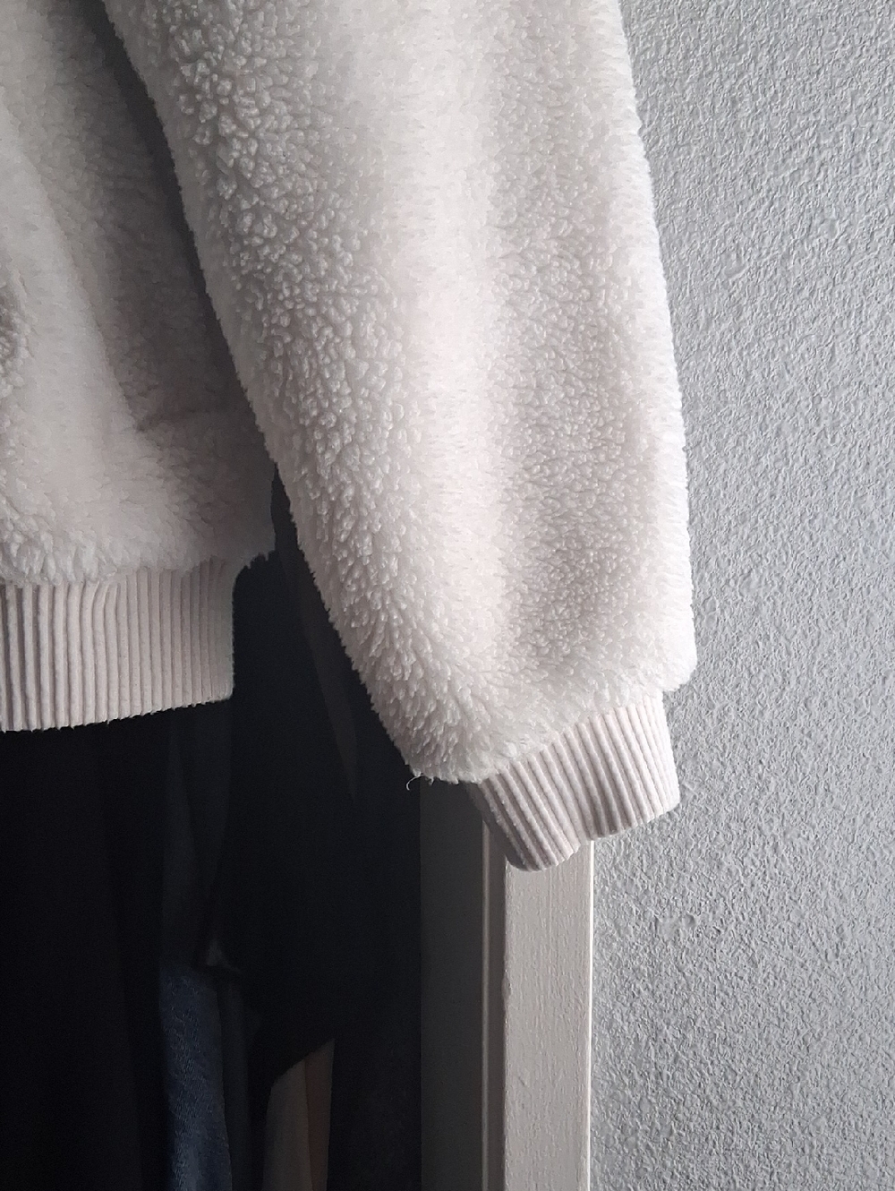 Alo Yoga Sherpa Zip Up Collared Jacket White Small Oversized - Picture 7 of 14